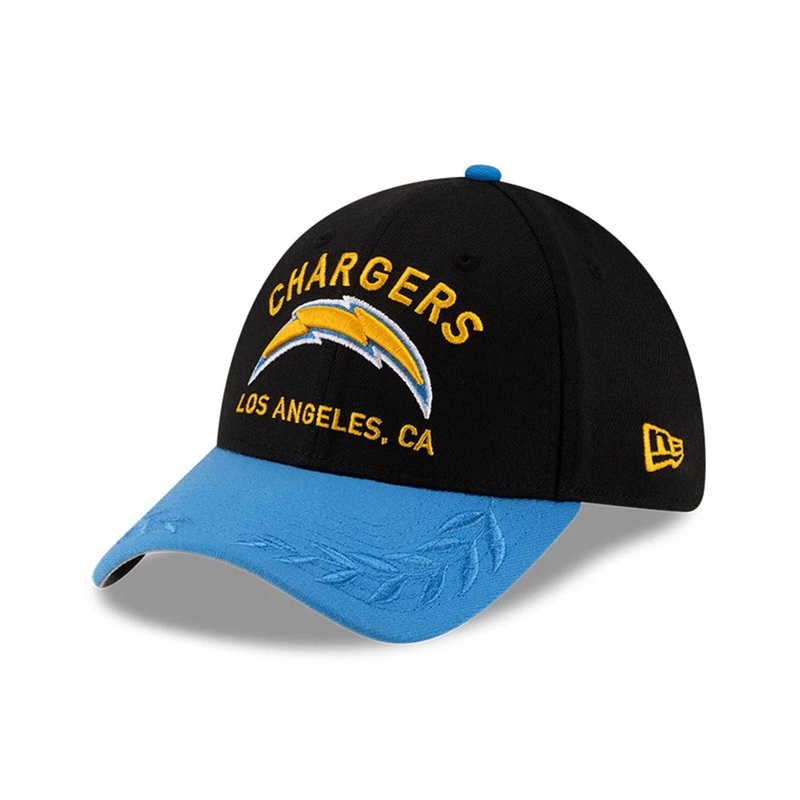 LA Chargers NFL Draft 2025 Black 39THIRTY Stretch Fit Cap S-M
