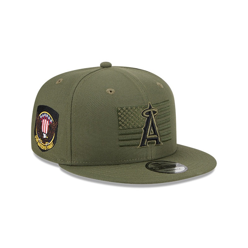 Los Angeles Angels New Era 2023 Armed Forces Day 9FIFTY Snapback Hat – Olive