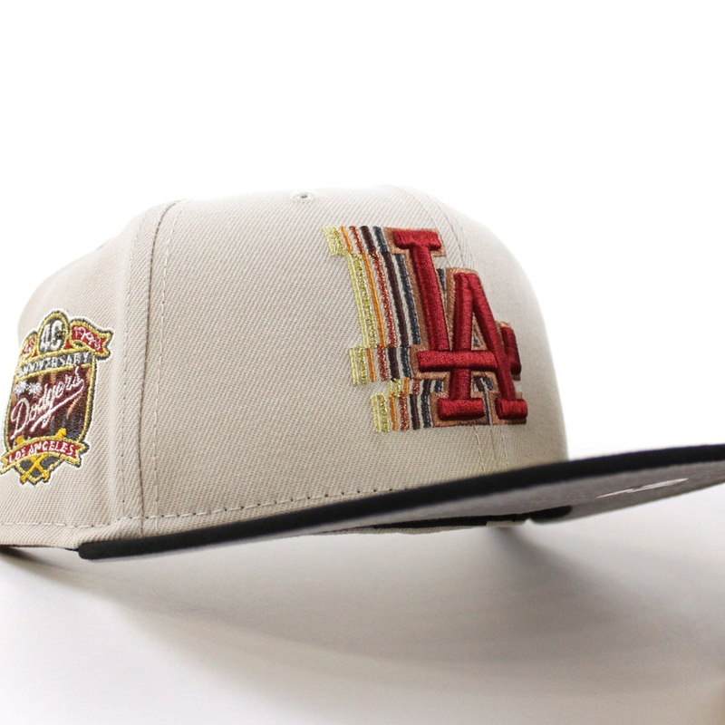 Los Angeles Dodgers 40th Anniversary New Era 59Fifty Fitted Hat (Stone Black Gray Under Brim) 7