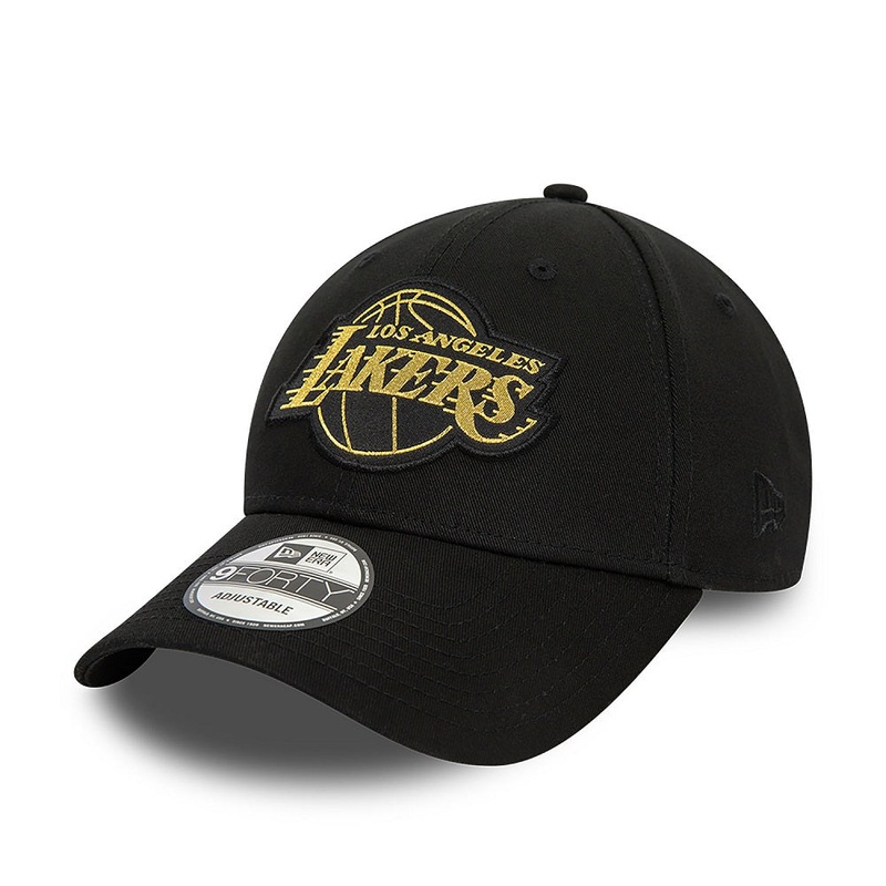 Los Angeles Lakers 9FORTY Metallic Badge Black Cap One Size