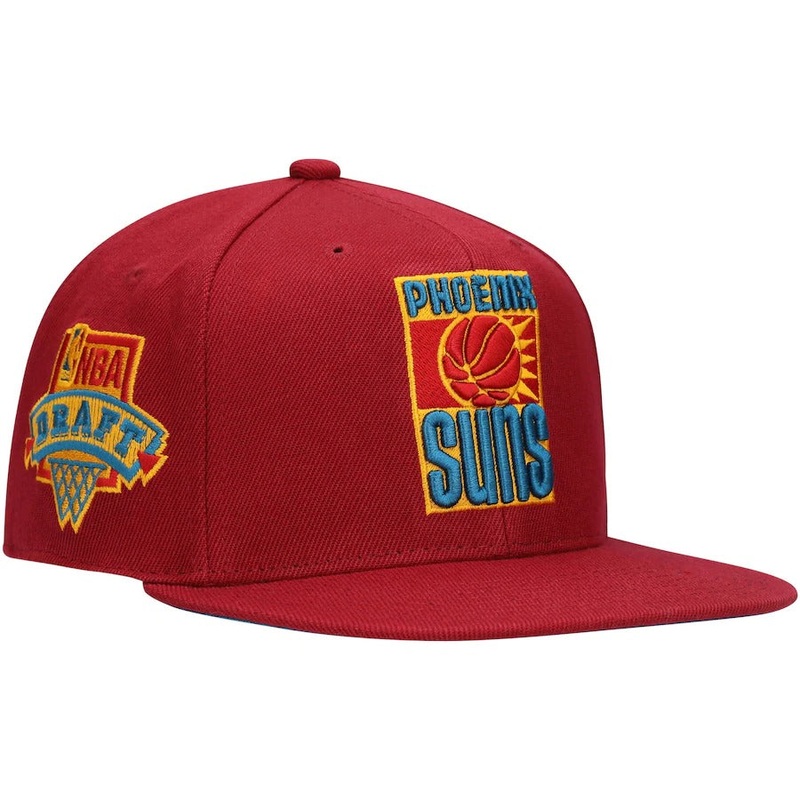 Mitchell & Ness x Lids Phoenix Suns Red NBA Draft Hardwood Classics Northern Lights Fitted Hat