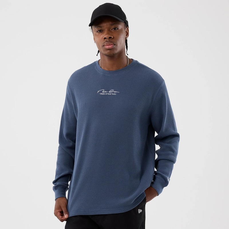 New Era Basic Blue Long Sleeve T-Shirt XS