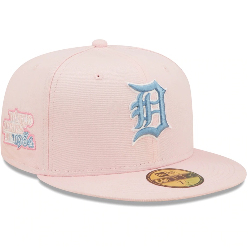 New Era Detroit Tigers Pink/Sky Blue 1984 World Series Undervisor 59FIFTY Fitted Hat