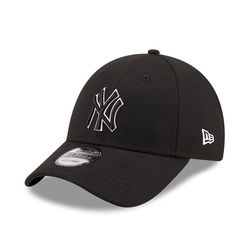 New York Yankees 9FORTY Pop Outline Black Cap One Size