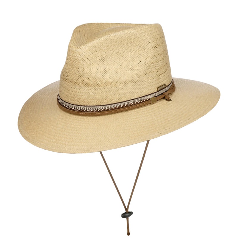 Stetson Hats Ralcott Traveller Toyo Straw Safari Fedora Hat – Natural M