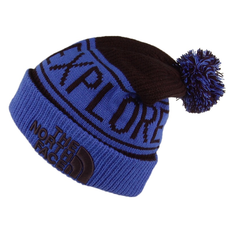 The North Face Hats Retro TNF Pom Bobble Hat – Blue-Black 1-Size