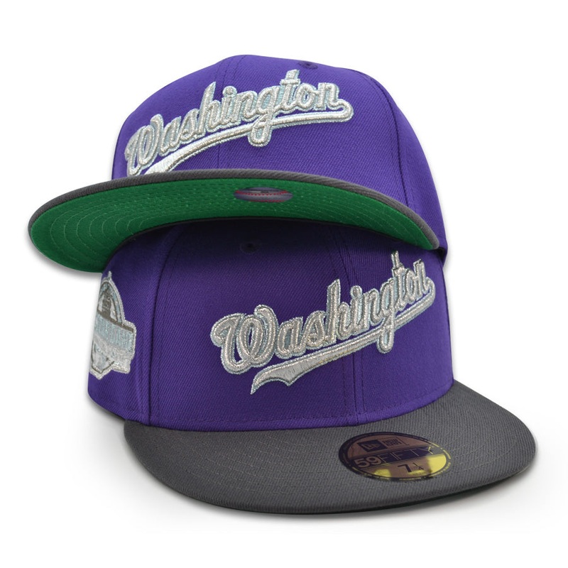 Washington Nationals “JOKERS MEMORIAL” Exclusive New Era 59Fifty Fitted Hat – Purple/Graphite 6 7/8