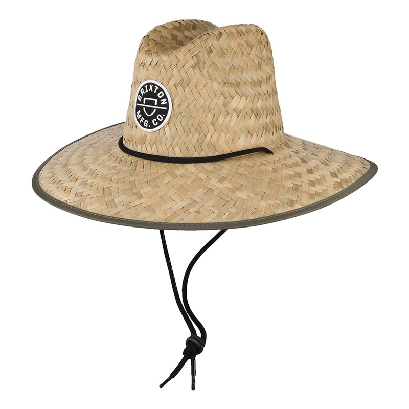 Brixton Hats Crest Straw Lifeguard Hat – Tan-Olive Small/Medium