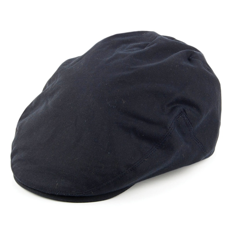 Failsworth Hats Waxed Cotton Flat Cap – Navy Blue 55