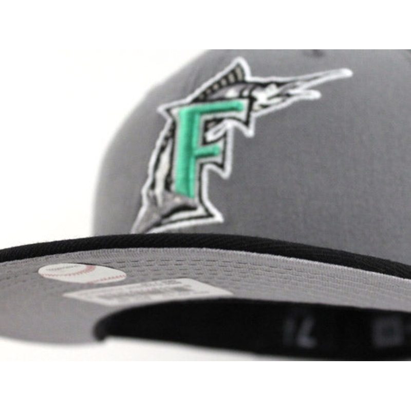 Florida Marlins New Era 59FIFTY Fitted Hat (GREY BLACK LIME) 7 7/8