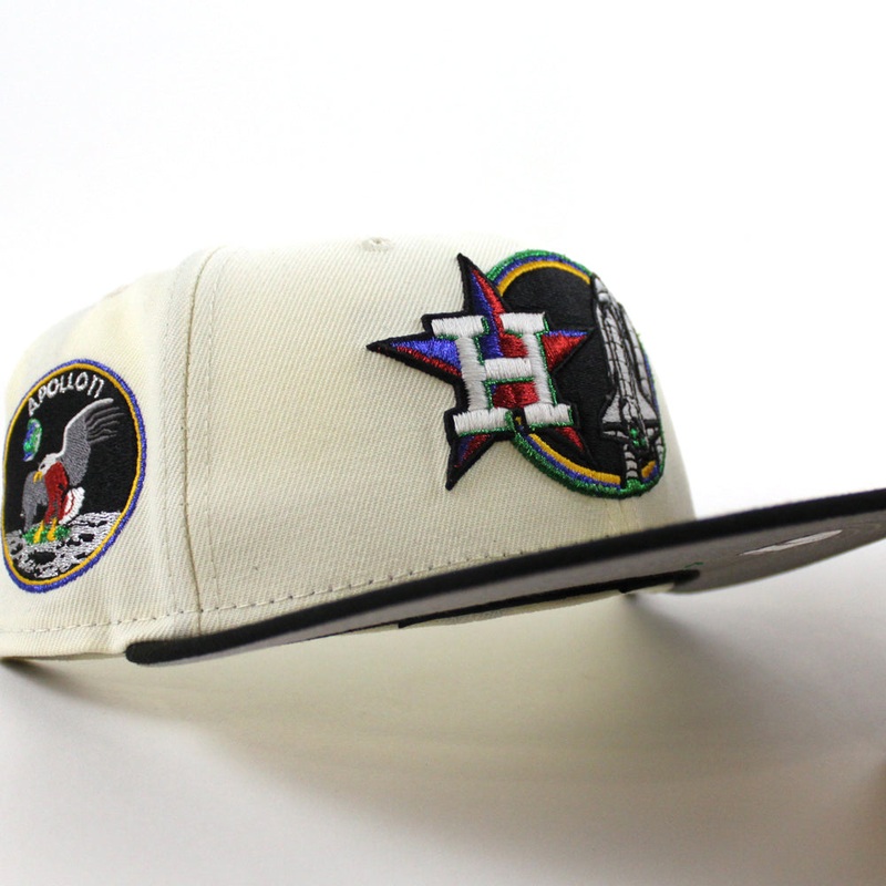 Houston Astros Apollo 11 New Era 59Fifty Fitted Hat (Chrome White Black Gray Under Brim) 7