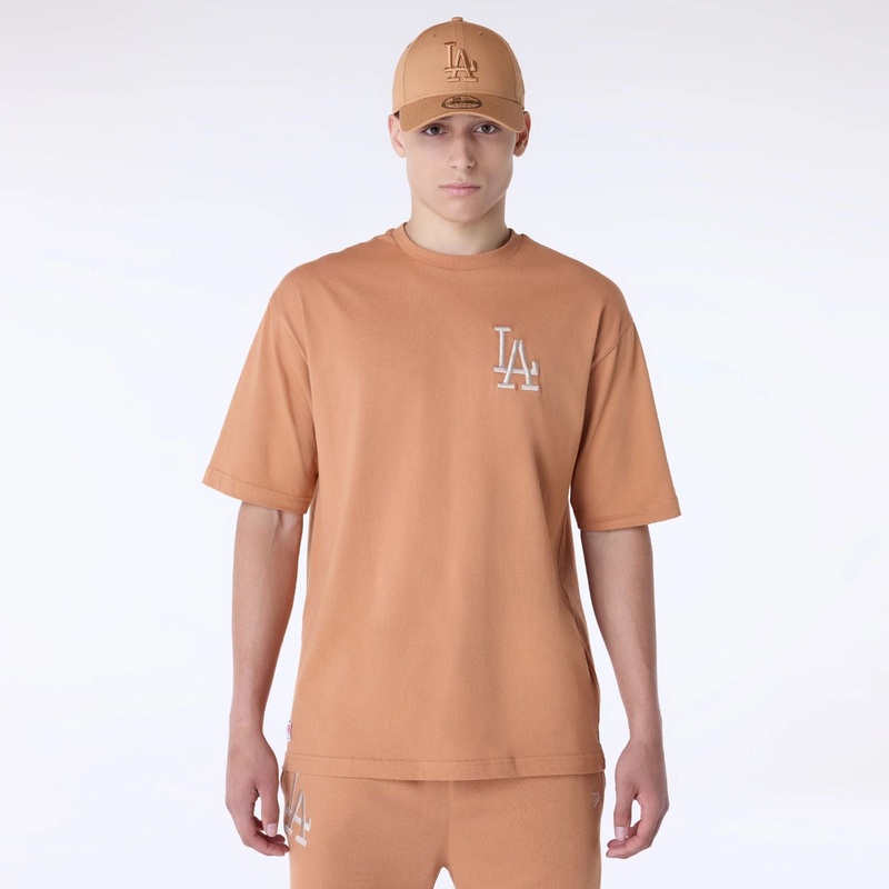 LA Dodgers MLB League Essential Dark Beige Oversized T-Shirt XS