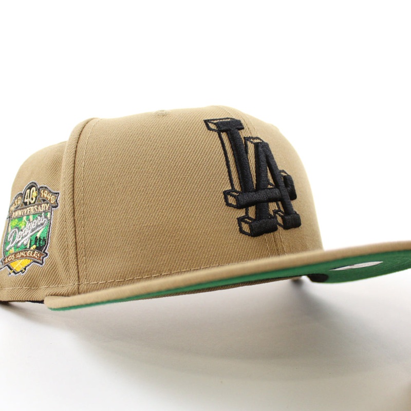 Los Angeles Dodgers 40th Anniversary New Era 59Fifty Fitted Hat (KHAKI KELLY GREEN Under Brim) 7