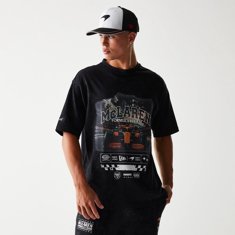 McLaren Racing Washed Graphic Black Oversized T-Shirt XS