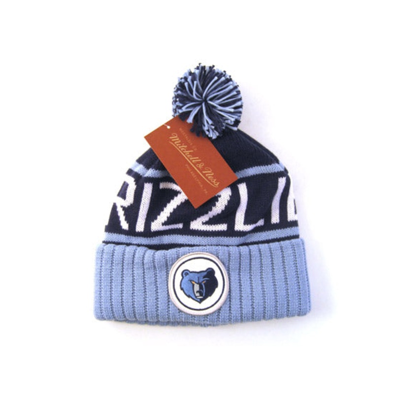 Memphis Grizzlies Mitchell&Ness Pom Beanie (TEAM COLORS) One Size