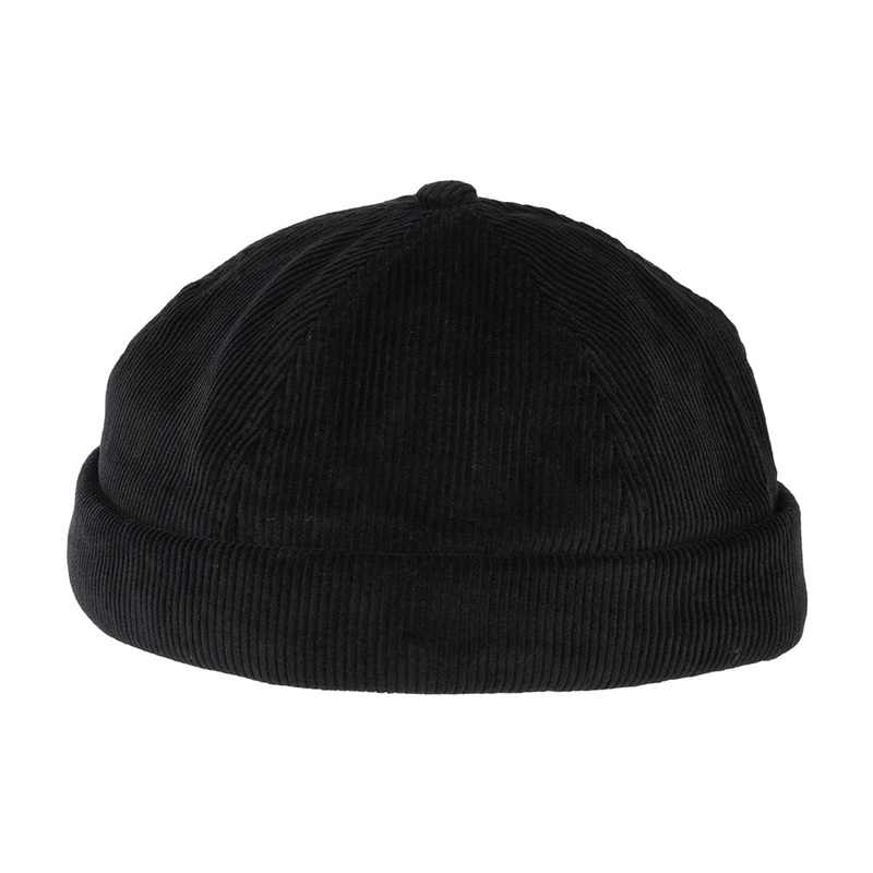 New Balance Hats Washed Corduroy Docker Beanie Hat – Black Adjustable
