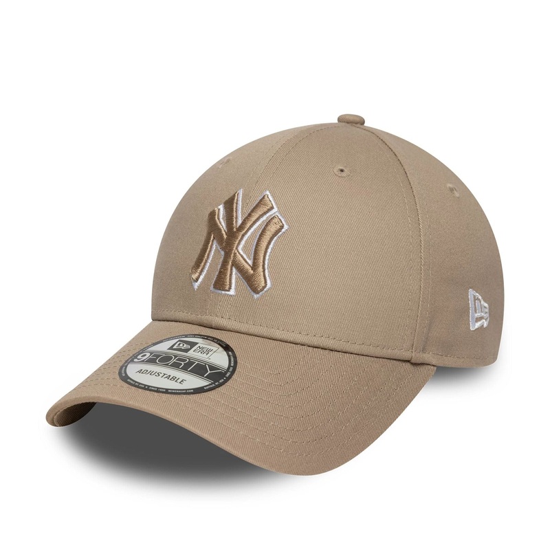 New York Yankees MLB Outline Pastel Brown 9FORTY Adjustable Cap OSFM
