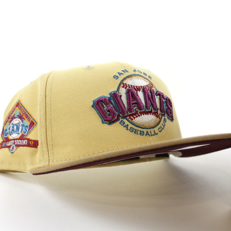 SAN JOSE GIANTS 30th SEASONS New Era 59Fifty Fitted Hat (Glow in the Dark VEGAS GOLD MAROON KHAKI Under Brim) 7