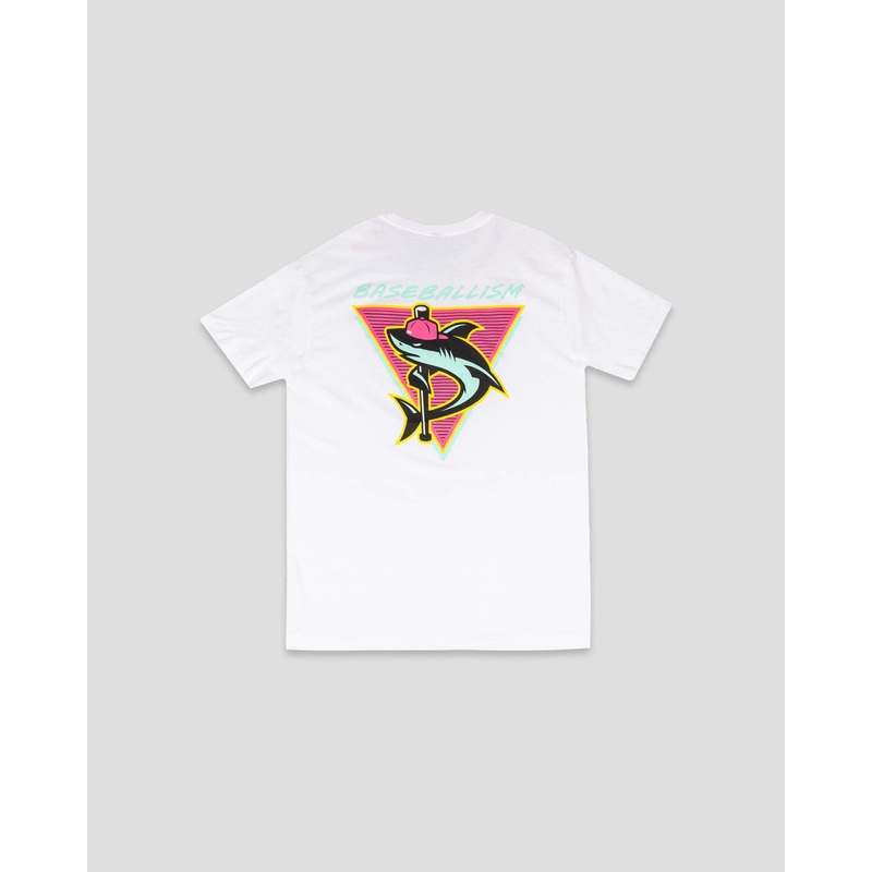 Shark Attack Youth T-Shirt (White) Youth Small