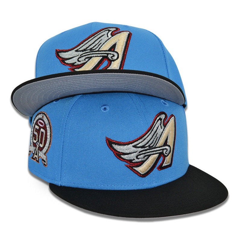 Anaheim Angels “ALLOMON ANGELS” Exclusive New Era 59Fifty Fitted Hat – Blue Reef/Black 6 7/8