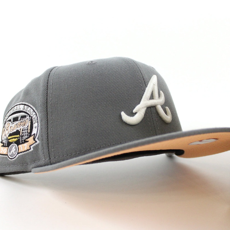 Atlanta Braves 2017 INAUGURAL SEASON New Era 59Fifty Fitted Hat (Storm Gray Peach Under Brim) 6 7/8