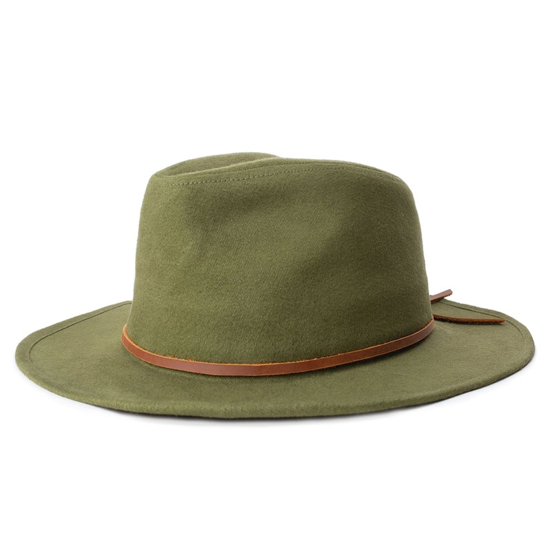 Brixton Hats Wesley Cotton Fedora Hat – Olive Small-56cm