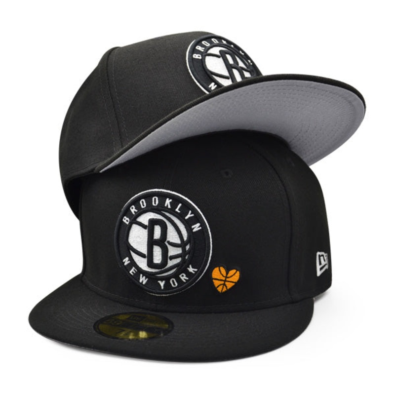 Brooklyn Nets TEAM HEARTS Exclusive New Era Fitted 59Fifty NBA Hat – Black 7