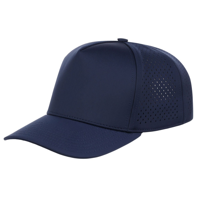 Crowns By Lids Tee Box 5-Panel Tech Cap – Navy Adjustable