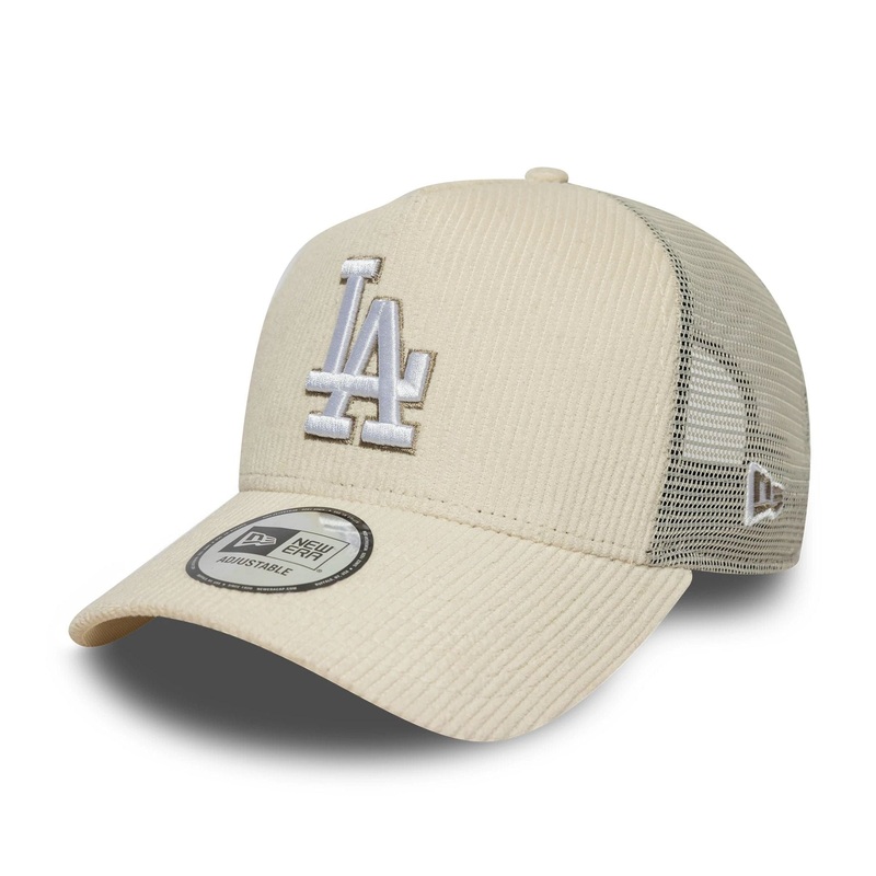 LA Dodgers MLB Cord Cream 9FORTY A-Frame Trucker Adjustable Cap OSFM