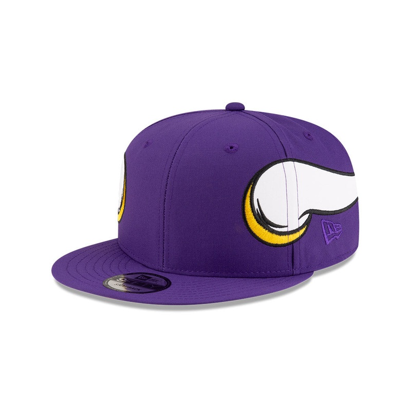 Minnesota Vikings New Era HELMET 9Fifty Snapback Hat – Purple/Yellow