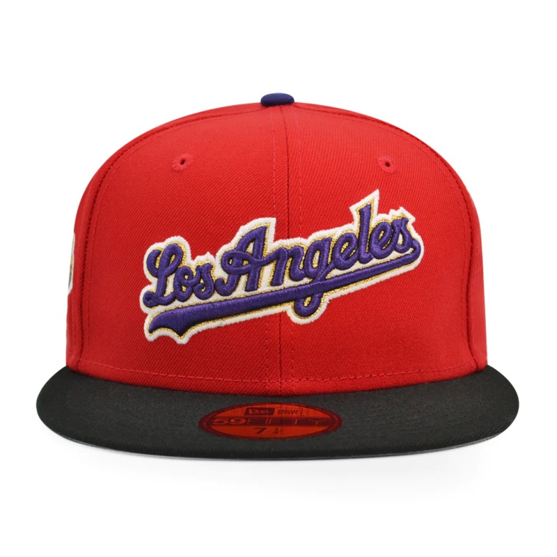 New Era Los Angeles Lakers 40th Anniversary Red/Purple/Black 59FIFTY Fitted Hat