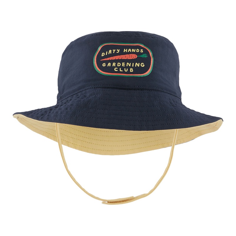 Patagonia Hats Baby Garden Club Reversible Sun Bucket Hat – Navy-Yellow 6-12 Months