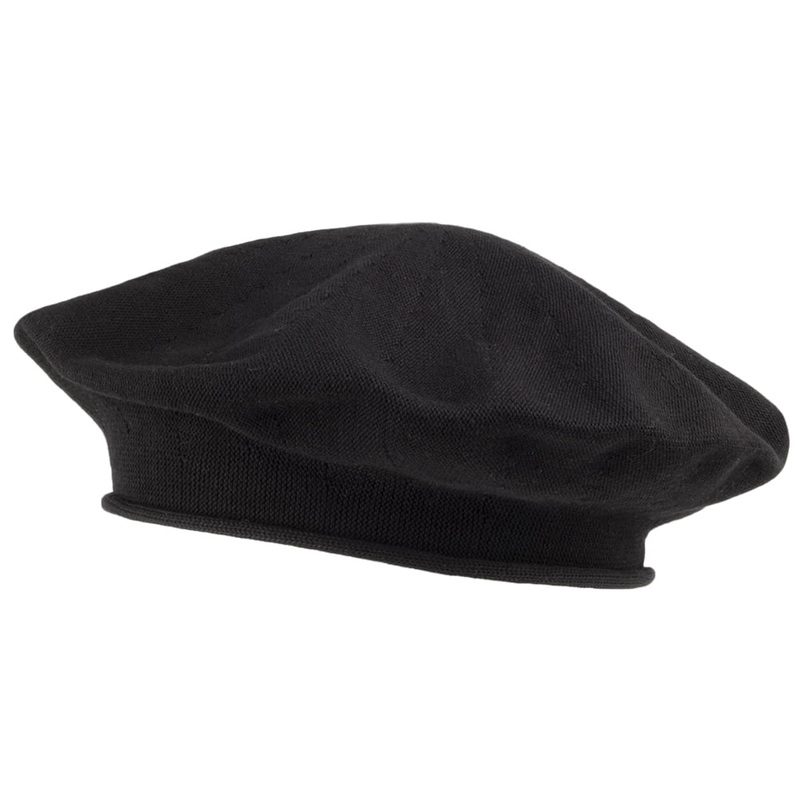 sur la tte 11.5 Inch Cotton Beret – Black 1-Size