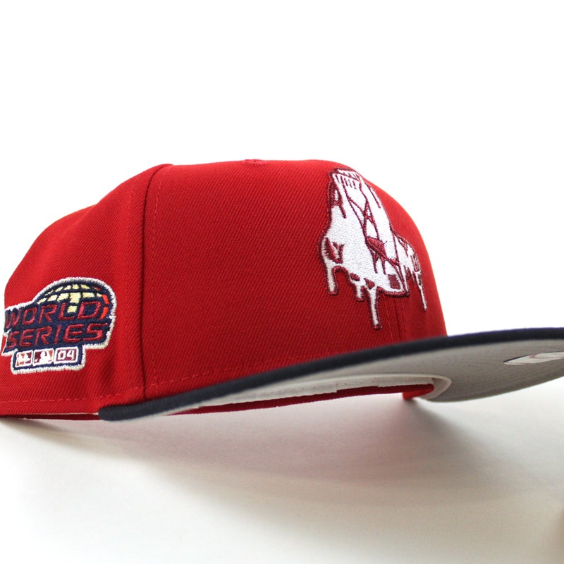 Boston Red Sox 2004 World Series New Era 59Fifty Fitted Hat (Scarlet Red Navy Gray Under Brim) 6 7/8