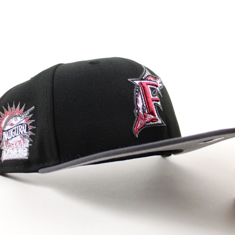 Florida Marlins 1993 Inaugural Season New Era 59Fifty Fitted Hat (Black Graphite Gray Under brim) 7