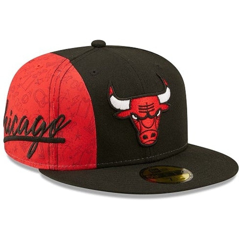 New Era Chicago Bulls Side City Doodle 2022 59fifty Fitted Hat