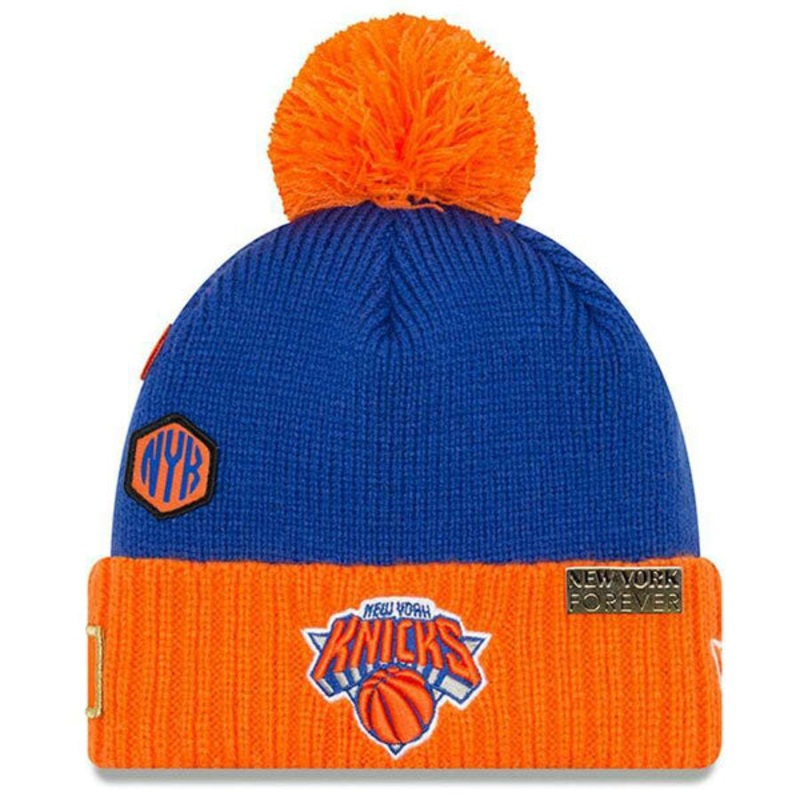 New York Knicks New Era 2018 DRAFT KNIT Cuffed Knit NBA Hat – Royal/Orange