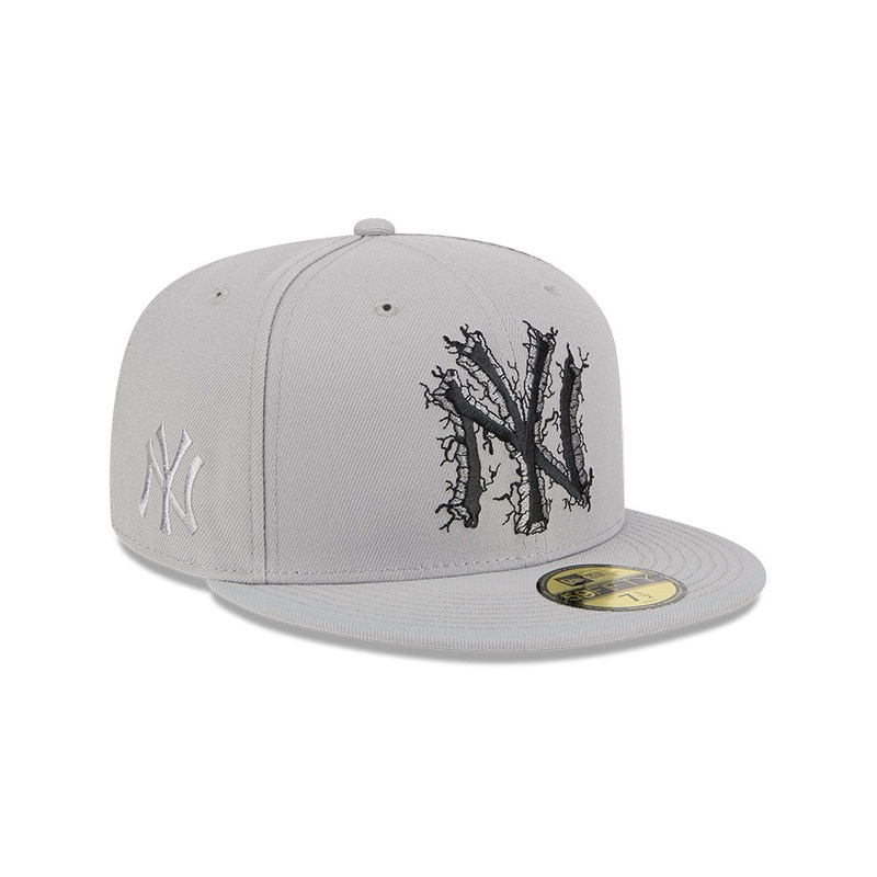 New York Yankees New Era CRACKED Exclusive 59Fifty Fitted Hat – Gray 6 7/8