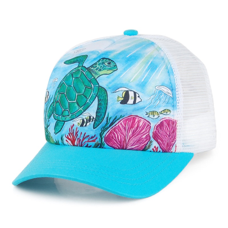 Sunday Afternoons Hats Kids Artist Series Sea Turtle Trucker Cap – Blue-Mix CHILD ADJ.