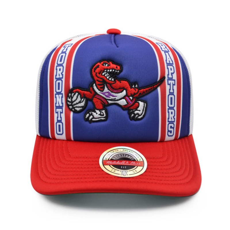 Toronto Raptors Mitchell & Ness RETRO TRUCKER Snapback Hat – Purple/Red