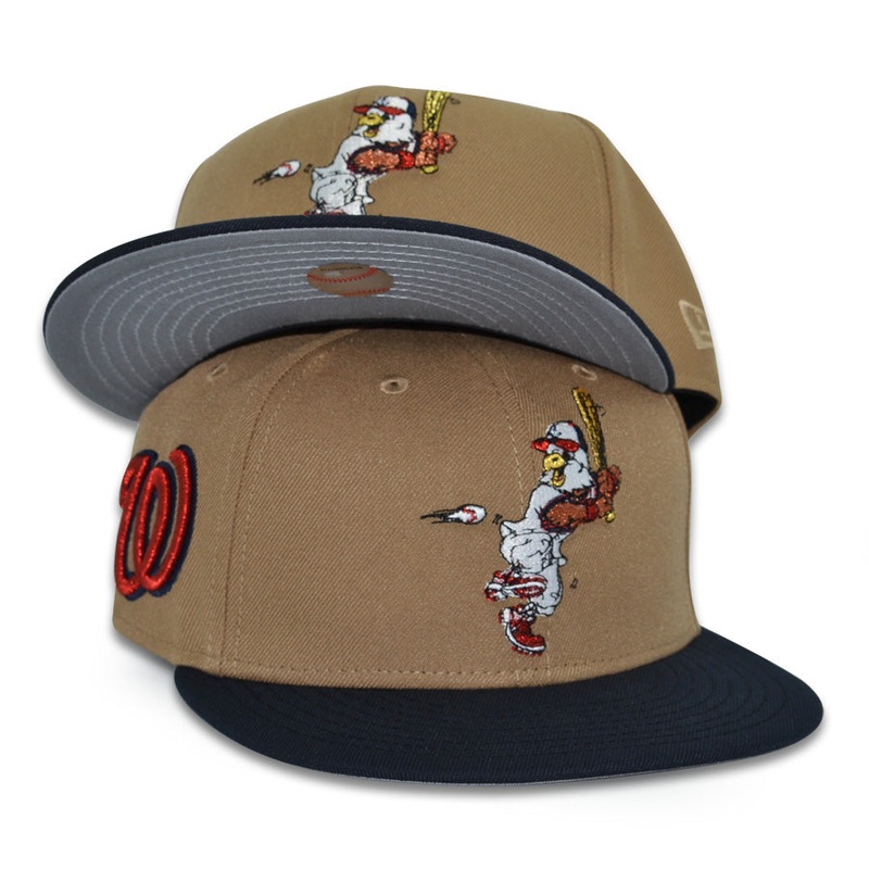 Washington Nationals “SWINGIN SCREECH” Exclusive New Era 59Fifty Fitted Hat – Khaki/Navy 6 7/8