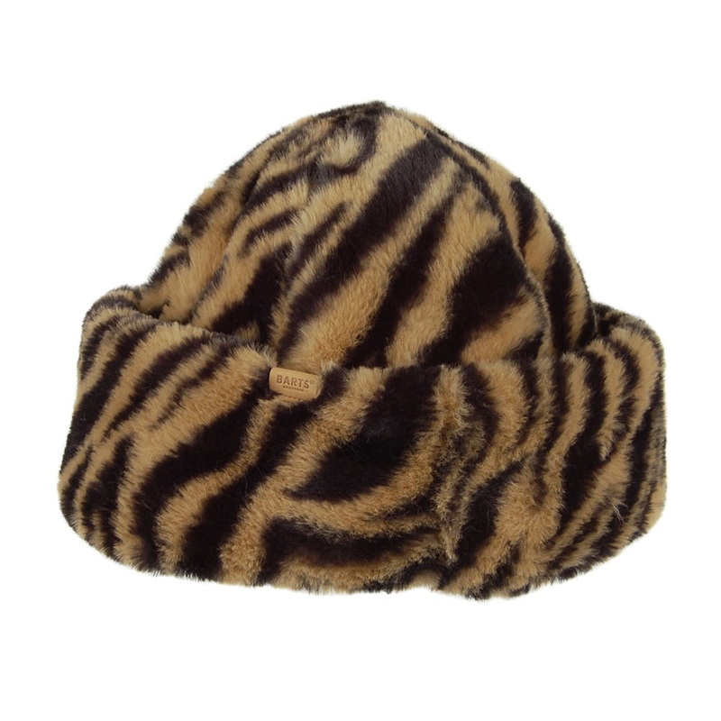 Barts Hats Cherrybush Tiger Faux Fur Winter Hat – Tan-Black 1-Size