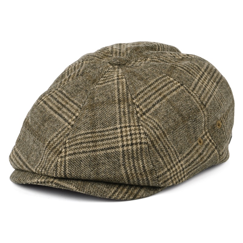 Brixton Hats Brood Plaid Lightweight Newsboy Cap – Sand-Oat Small-56cm
