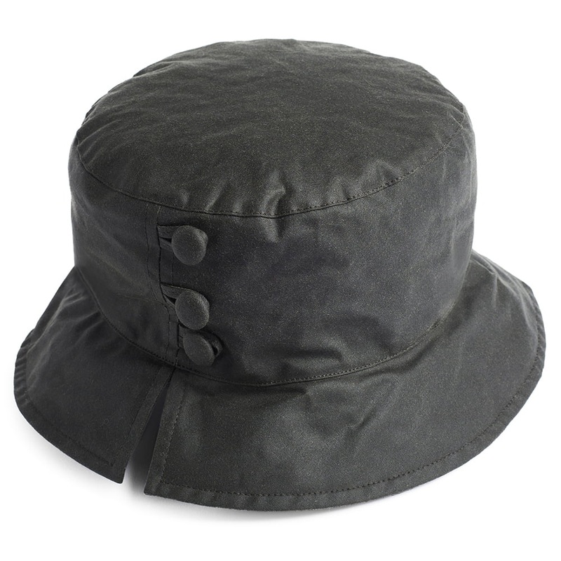 Failsworth Hats Olivia Waxed Cotton Rain Bucket Hat – Olive 1-Size