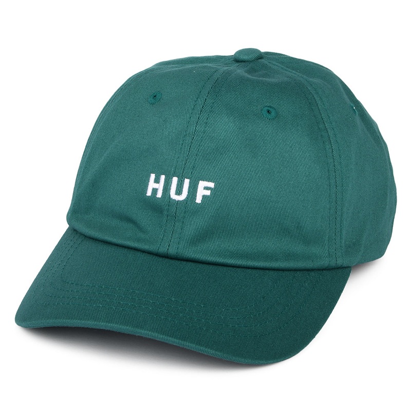 HUF Original Logo Curved Brim Cotton Baseball Cap – Sea Green Adjustable