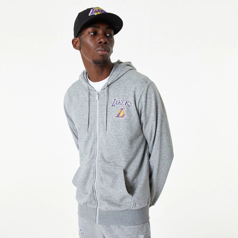 LA Lakers NBA Essential Grey Full Zip Hoodie XS