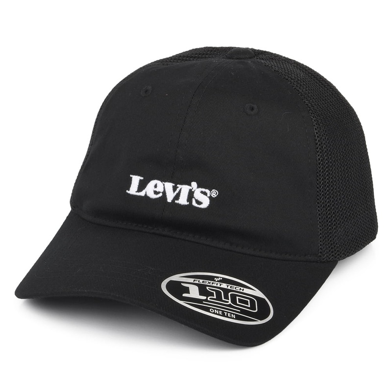 Levi’s Hats Vintage Modern Trucker Cap With Blank Tab – Black Adjustable
