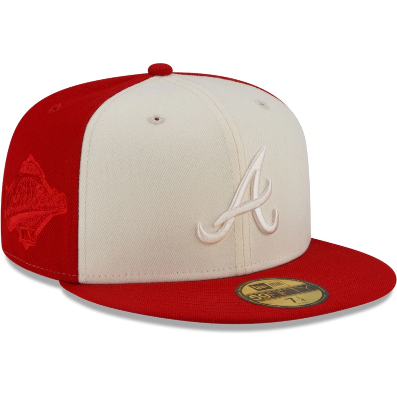 New Era Atlanta Braves Cream/Red Tonal Two-Tone 59FIFTY Fitted Hat