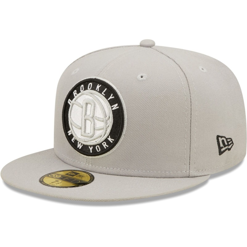 New Era Gray Brooklyn Nets Team Color Pop 59FIFTY Fitted Hat