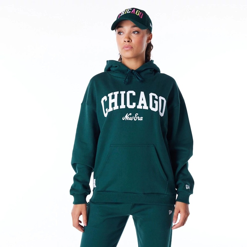 New Era Infill Dark Green Oversized Pullover Hoodie XS